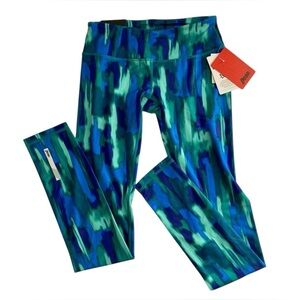 NWT Penn Tight Fit Mid Rise Full Length Abstract Blue Grass Leggings Sz XS
